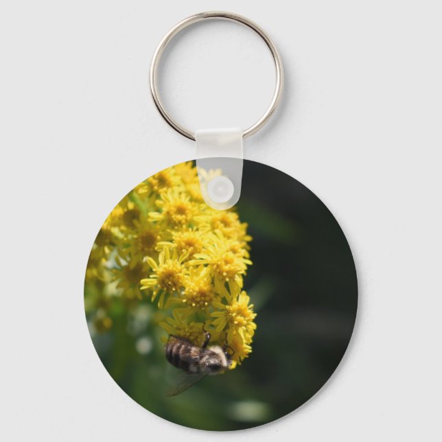 Gula blommor Bumblebees naturfotografi Nyckelring (Framsida)