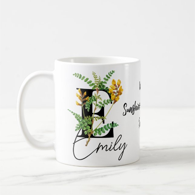 Gula blommor där solsken Personlig Kaffemugg (Vänster)