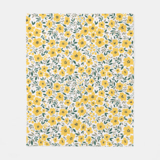 Gula blommor: Den moderna blommigten är sömlös. Fleecefilt