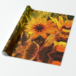 Gula blommor Drömpresentpapper Presentpapper