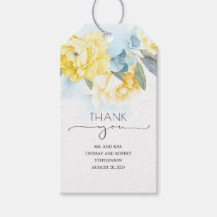 Gula blommor Elegant Airy Blue Tack Presentetikett