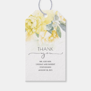 Gula blommor Elegant Tack Gift-Märkre Presentetikett