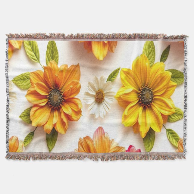 gula blommor filt (Framsidan)