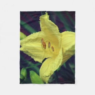 Gula blommor fleecefilt
