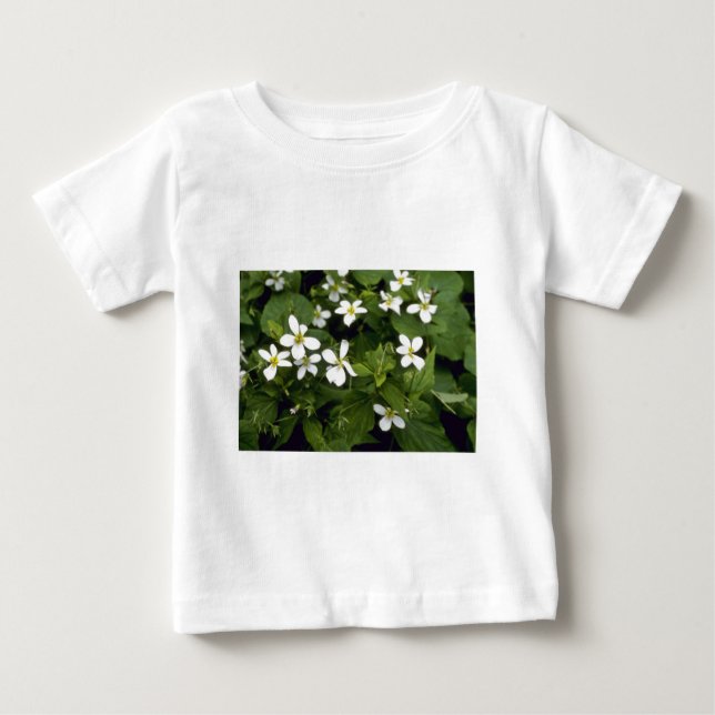 Gula blommor för vitViolet (violaen Canadensis) T Shirt (Framsida)