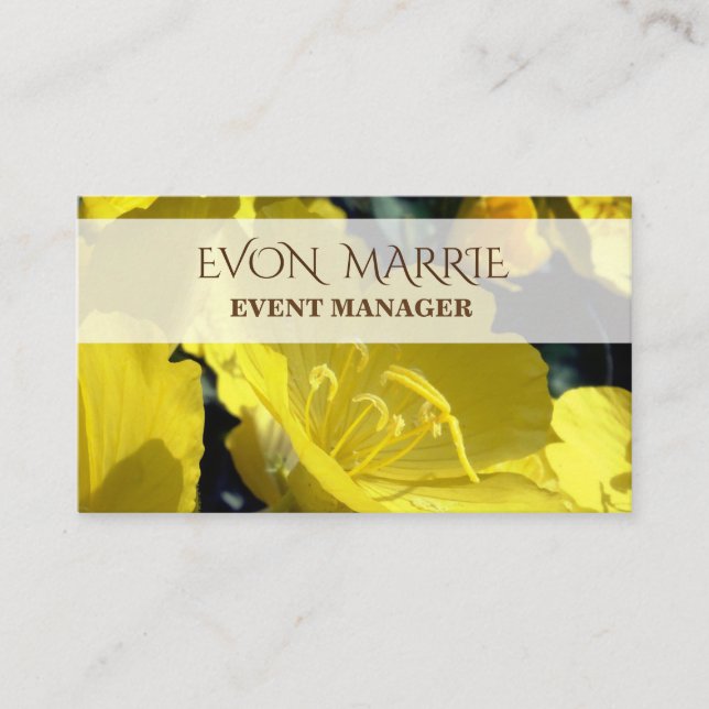 Gula blommor-foto, visitkort för sommartid (Framsida)