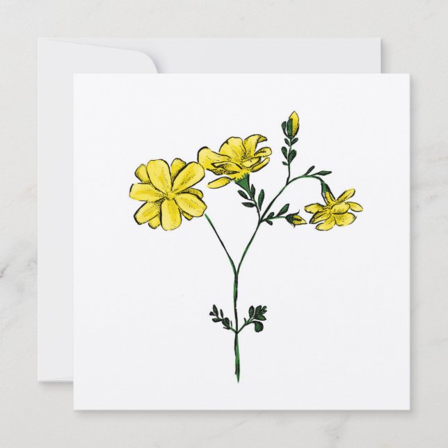 Gula blommor från Nepal Tack Kort (Framsida)