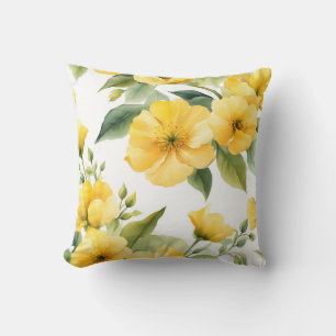 Gula blommor Garden Soft Watercolor Kudde