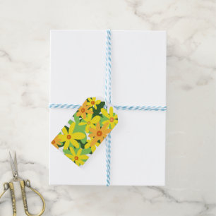 Gula blommor Gift Märkres Presentetikett