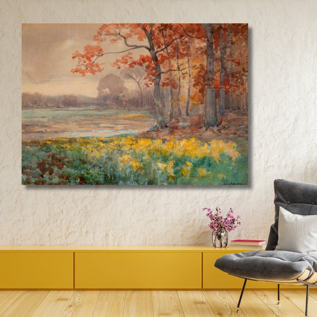 Gula blommor grå dag, 1911 canvastryck (Skapare uppladdad)