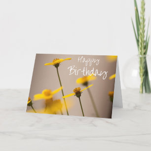 Gula blommor Grattis på födelsedagen-kort Kort