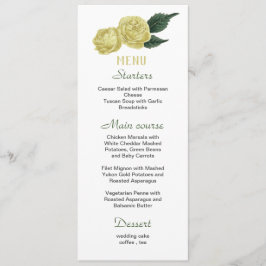 gula blommor grönt löv bröllop på menyn meny