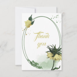 gula blommor grönt löv geometrisk tack kort