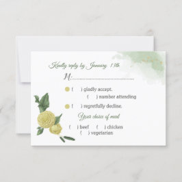 gula blommor grönt löv val av måltid OSA kort