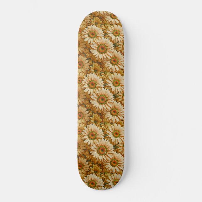 Gula blommor gula solrosor gula prästkragar  mini skateboard bräda 18,5 cm (Framsida)