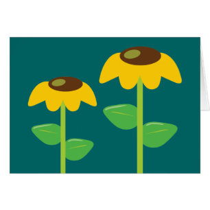 Gula blommor hälsningskort