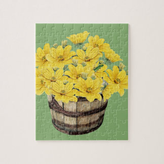 gula blommor i en korg pussel