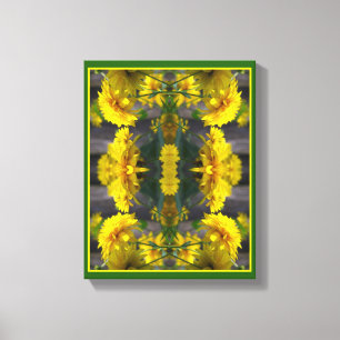 Gula blommor i solskensAbstrakt Canvastryck