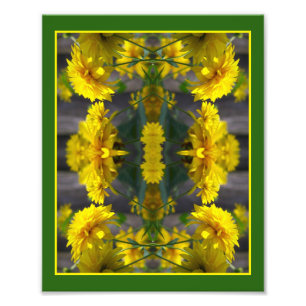 Gula blommor i Sunshine Spegel Abstrakt 8x10 Fototryck