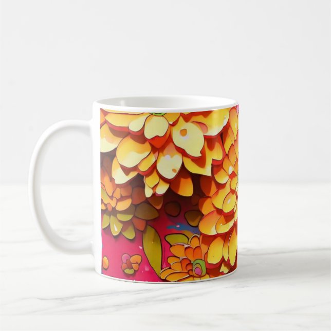 Gula blommor kaffemugg (Vänster)