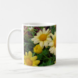 Gula blommor kaffemugg