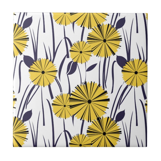 Gula blommor kakelplatta (Framsidan)