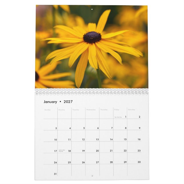 Gula blommor kalender (Jan 2027)