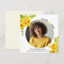 Gula blommor-klass för 2025 studenten-foto meddelande