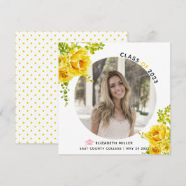 Gula blommor-klass för 2025 studenten-foto meddelande