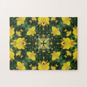 Gula blommor Kreativ Mönster Jigszawa Puzzle Pussel