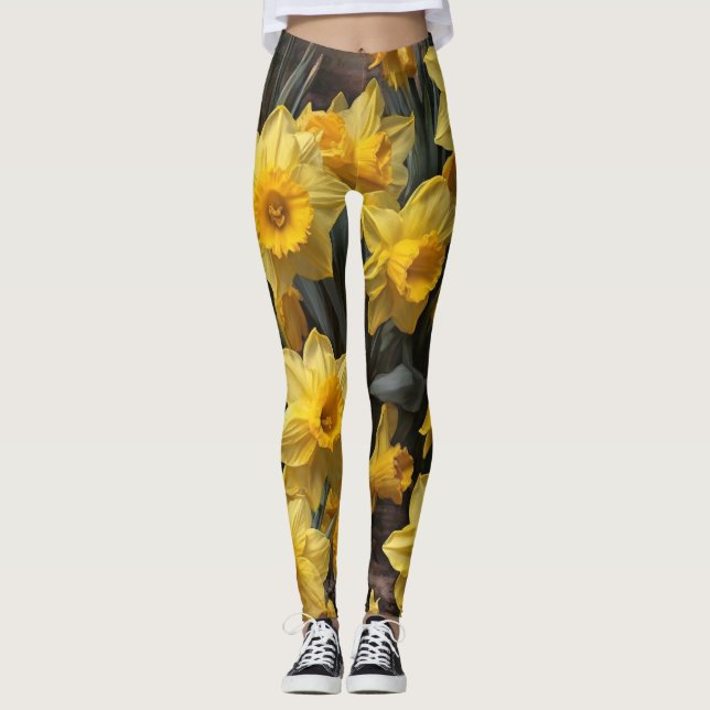 Gula blommor leggings (Framsida)