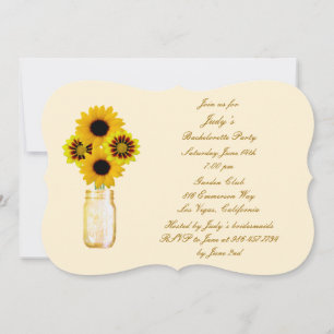 Gula blommor Mason Burk Bachelorette Party Inbjuda Inbjudningar