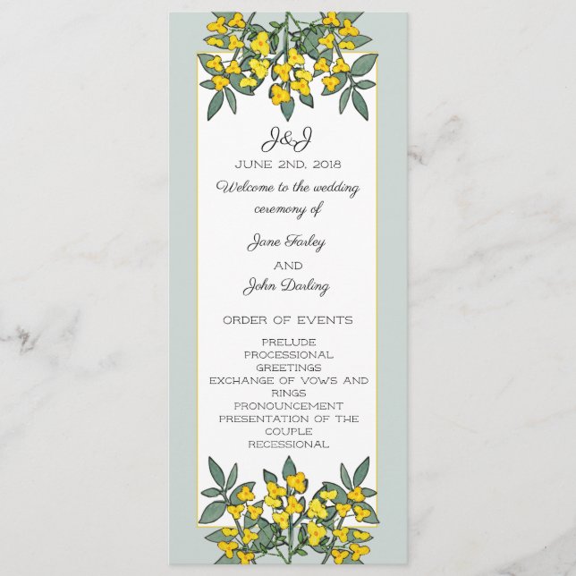 Gula blommor med myntdekorprogrammet program (Framsida)