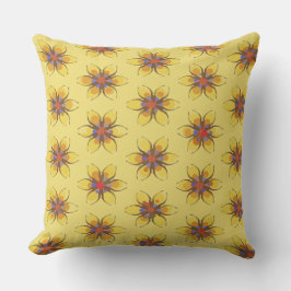 Gula blommor med Orange Buds Kudde