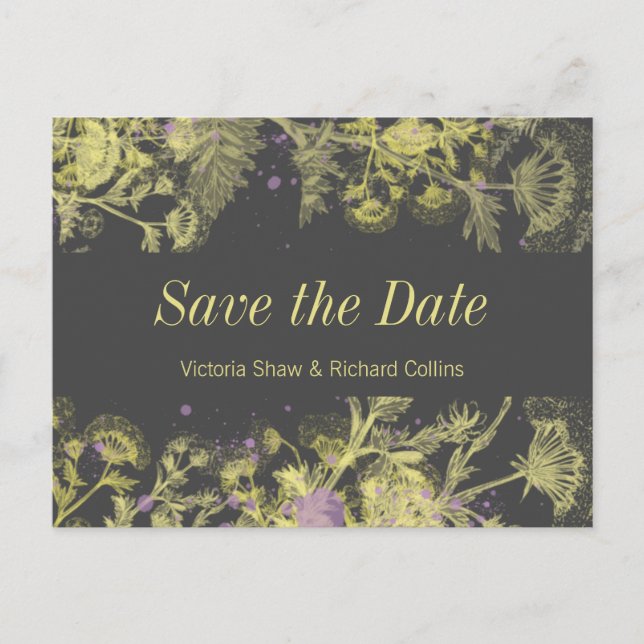 Gula blommor meddelande vykort (Framsida)