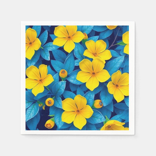 Gula blommor-Medelhavet Pappersservett (Framsidan)