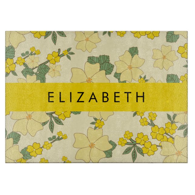 Gula blommor, Mönster i blommorna, ditt namn (Framsidan)