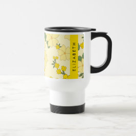 Gula blommor, Mönster i blommorna, ditt namn Resemugg