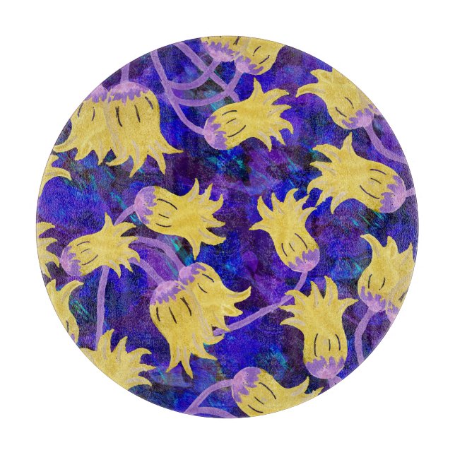 Gula blommor: mörkens vattenfärgsbakgrundsgrafik (Framsidan)