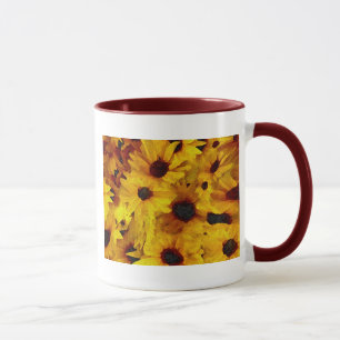 Gula blommor mugg
