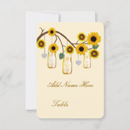 Gula blommor Murade Glas Bord Placeringskort