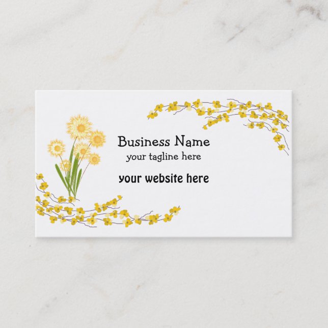 Gula Blommor Och Blomster Visitkort (Framsida)
