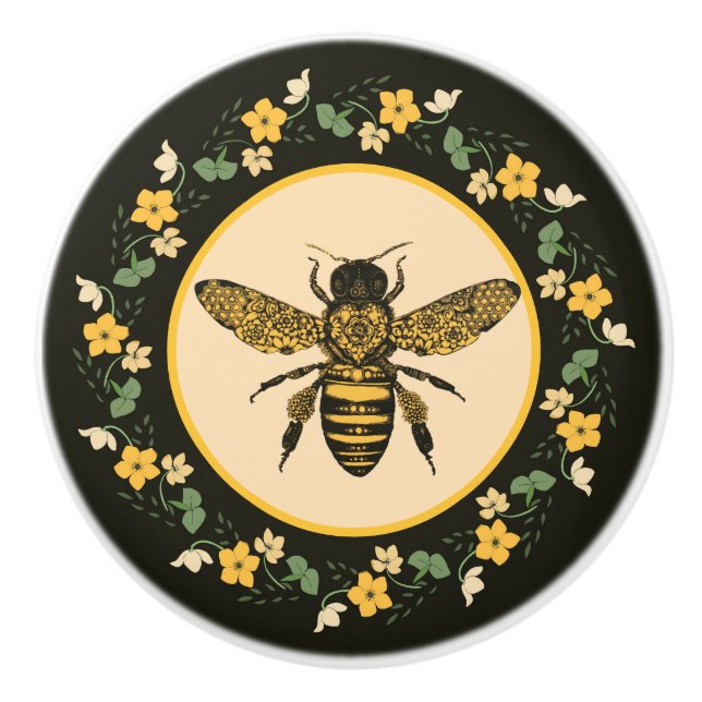 gula blommor och Victorian Bee Knopp (Framsidan)