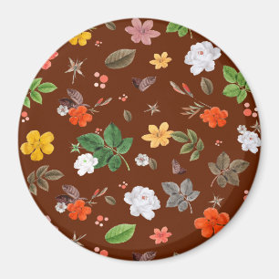 Gula blommor och Vit ros 12 Magnet