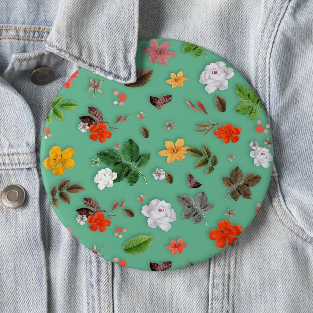 Gula blommor och Vit ros 14 Knapp (In Situ)