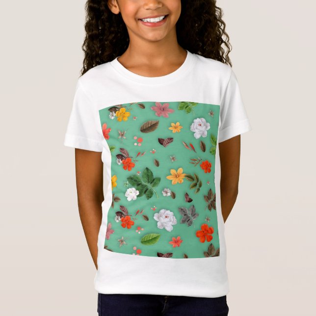 Gula blommor och Vit ros 14 T Shirt (Framsida)