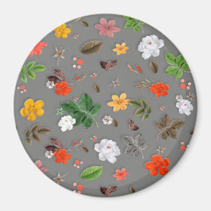Gula blommor och Vit ros 16 Magnet
