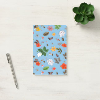 Gula blommor och Vit ros 18 Post-it Block