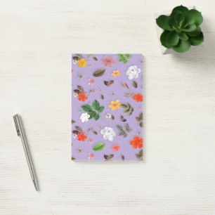 Gula blommor och Vit ros 21 Post-it Block