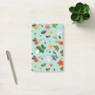Gula blommor och Vit ros 22 Post-it Block